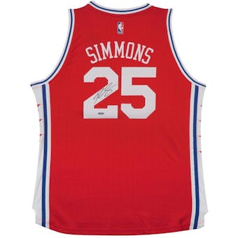 Ben Simmons Autographed Philadelphia 76ers Red Basketball Jersey UDA