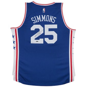 Ben Simmons Autographed Philadelphia 76ers Blue Basketball Jersey UDA