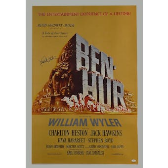 Ben-Hur 27x40 Movie Poster Autographed By Charlton Heston JSA