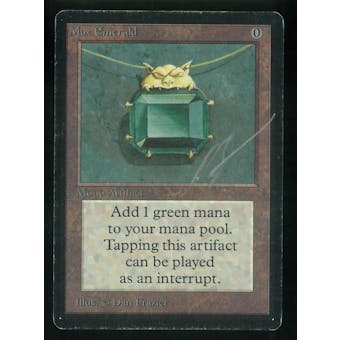 Magic the Gathering Beta Single Mox Emerald - MODERATE PLAY (MP) plus inking and signature
