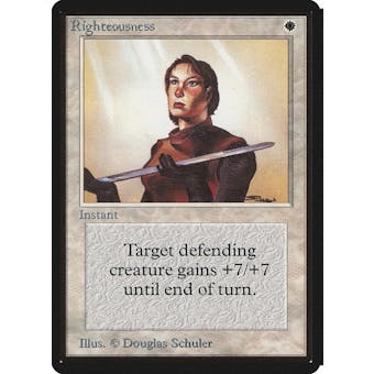 Magic the Gathering Beta Righteousness HEAVILY PLAYED (HP)