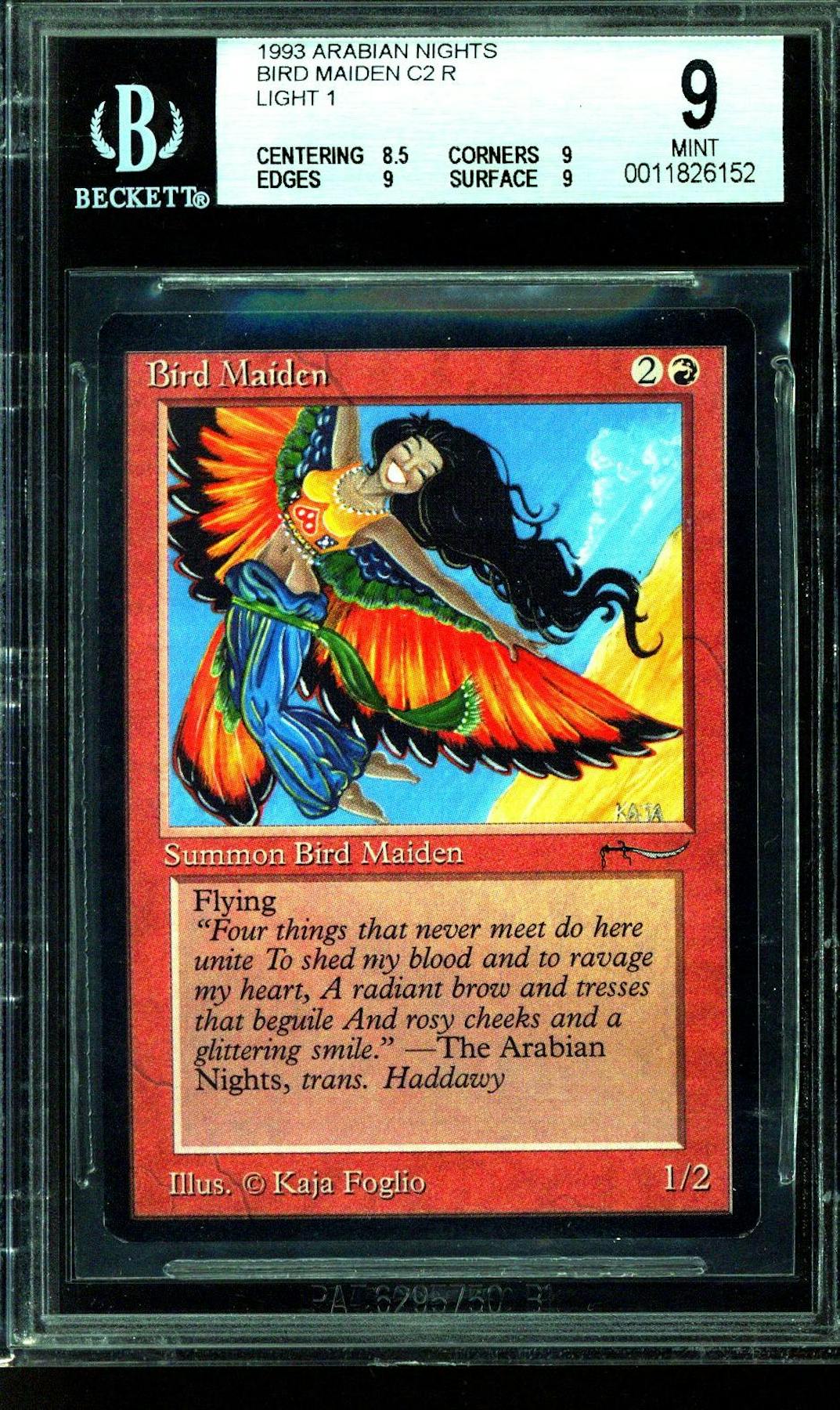 Magic the Gathering Arabian Nights Bird Maiden (Light) BGS 9 (8.5, 9, 9