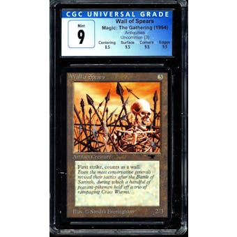 Magic the Gathering Antiquities Wall of Spears CGC 9 NEAR MINT (NM)