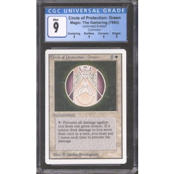 Magic the Gathering Unlimited Circle of Protection: Green CGC 9