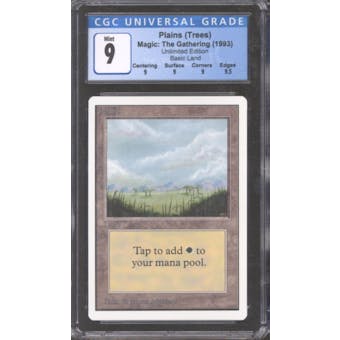 Magic the Gathering Unlimited Plains (Trees) CGC 9