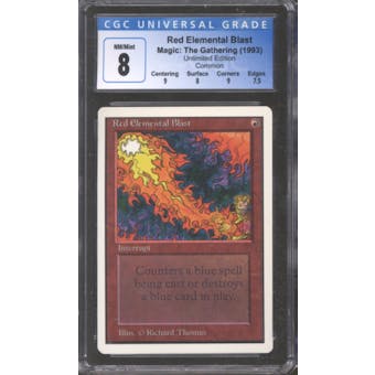 Magic the Gathering Unlimited Red Elemental Blast CGC 8