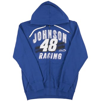 Jimmie Johnson #48 G-III Racing Royal Blue Full Zip Fleece Hoodie (Adult Large)