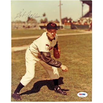 Bob Feller Autographed Cleveland Indians 8X10 Photograph (PSA)