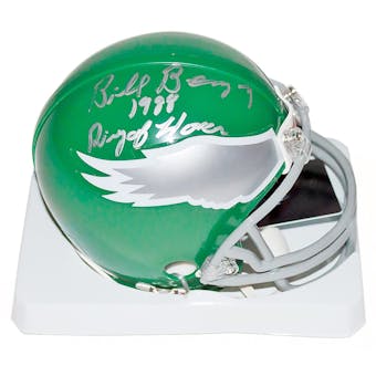 Bill Bergey Autographed Philadelphia Eagles Mini Helmet w/ 1988 Ring of Honor inscrip (Leaf)
