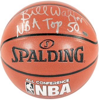 Bill Walton Autographed Autographed Basketball w/NBA Top 50 Insc (Leaf)