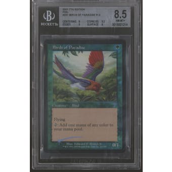 Magic the Gathering 7th Edition Seventh Ed FOIL Birds of Paradise BGS 8.5 (9, 8.5, 9, 8)