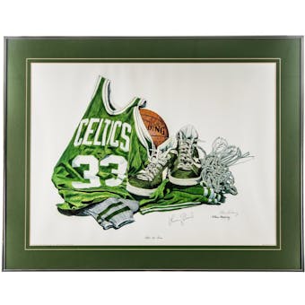 Larry Bird Autographed Allen Hackney 1986 Limited Edition Framed Lithograph #76/1000