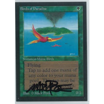 Magic the Gathering Beta Artist Proof Birds of Paradise - SIGNED & ALTERED BY MARK POOLE