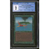 Magic the Gathering Beta Birds of Paradise CGC 2 Pedigree HEAVILY PLAYED HP