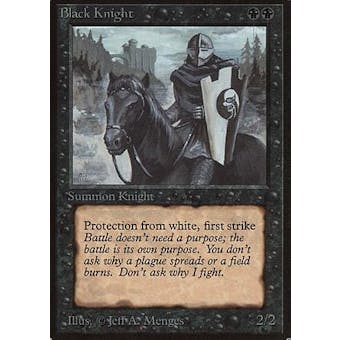 Magic the Gathering Beta Black Knight HEAVYIL PLAYED (HP)