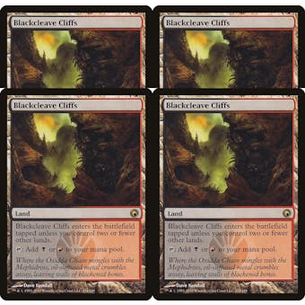 Magic the Gathering Scars of Mirrodin PLAYSET Blackcleave Cliffs - 4x SLIGHT PLAY (SP)