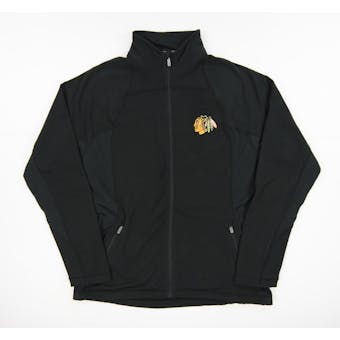 Chicago Blackhawks Level Wear Lunar Black Performance Track Jacket (Womens X-Large)