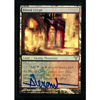 Magic the Gathering Dissension Single Blood Crypt Foil Artist Signed/Altered - SLIGHT PLAY (SP)