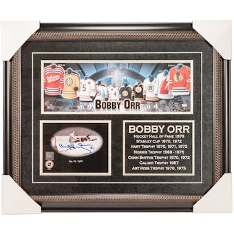 Bobby Orr Autographed Boston Bruins Framed Hall of Fame Collage (GNR)