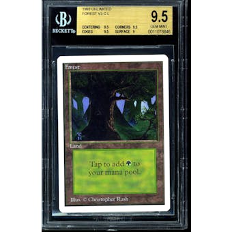 Magic the Gathering Unlimited Forest BGS 9.5 (9.5, 9.5, 9.5, 9) GEM MINT