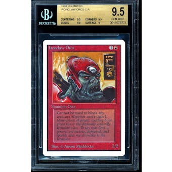 Magic the Gathering Unlimited Ironclaw Orcs BGS 9.5 (9.5, 9.5, 9.5, 9) GEM MINT