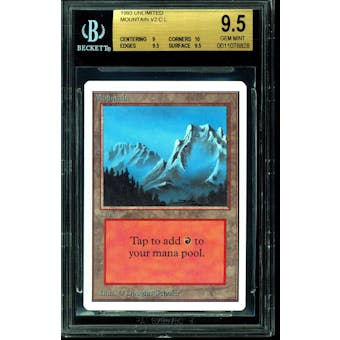 Magic the Gathering Unlimited Mountain BGS 9.5 (9, 10, 9.5, 9.5) GEM MINT