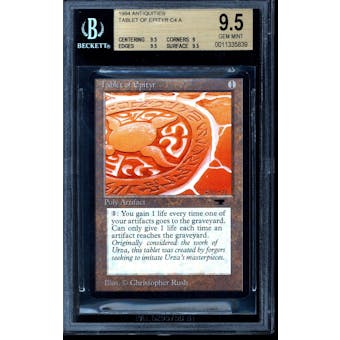Magic the Gathering Antiquities Tablet of Epityr BGS 9.5 (9.5, 9, 9.5, 9.5) GEM MINT