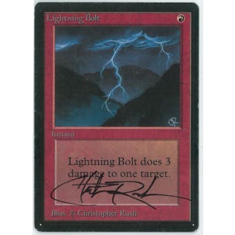 Magic the Gathering Beta Single Lightning Bolt - SLIGHT PLAY (SP) - Artist Signed!