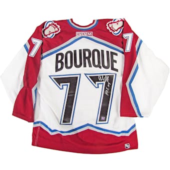 Ray Bourque Autographed Colorado Avalanche Authentic White Jersey (HOF Insc) (AJ's)