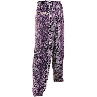 Baltimore Ravens Zubaz Purple and Black Post Print Pants (Adult XL)