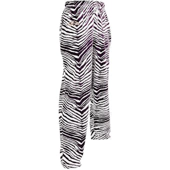 Baltimore Ravens Zubaz Purple and White Zebra Print Pants (Adult XL)