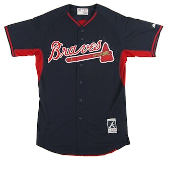 Atlanta Braves Majestic Navy BP Cool Base Performance Authentic Jersey (Adult 52)