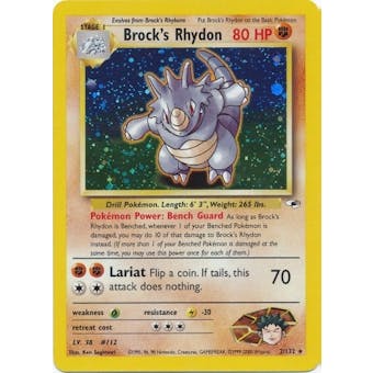 Pokemon Gym Heroes Single Brock's Rhydon 2/132 - SLIGHT PLAY (SP)