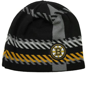 Boston Bruins Old Time Hockey Black Bolgar Beanie Knit Hat (Adult OSFA)