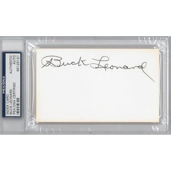 Buck Leonard Autographed Index Card (PSA) *6121
