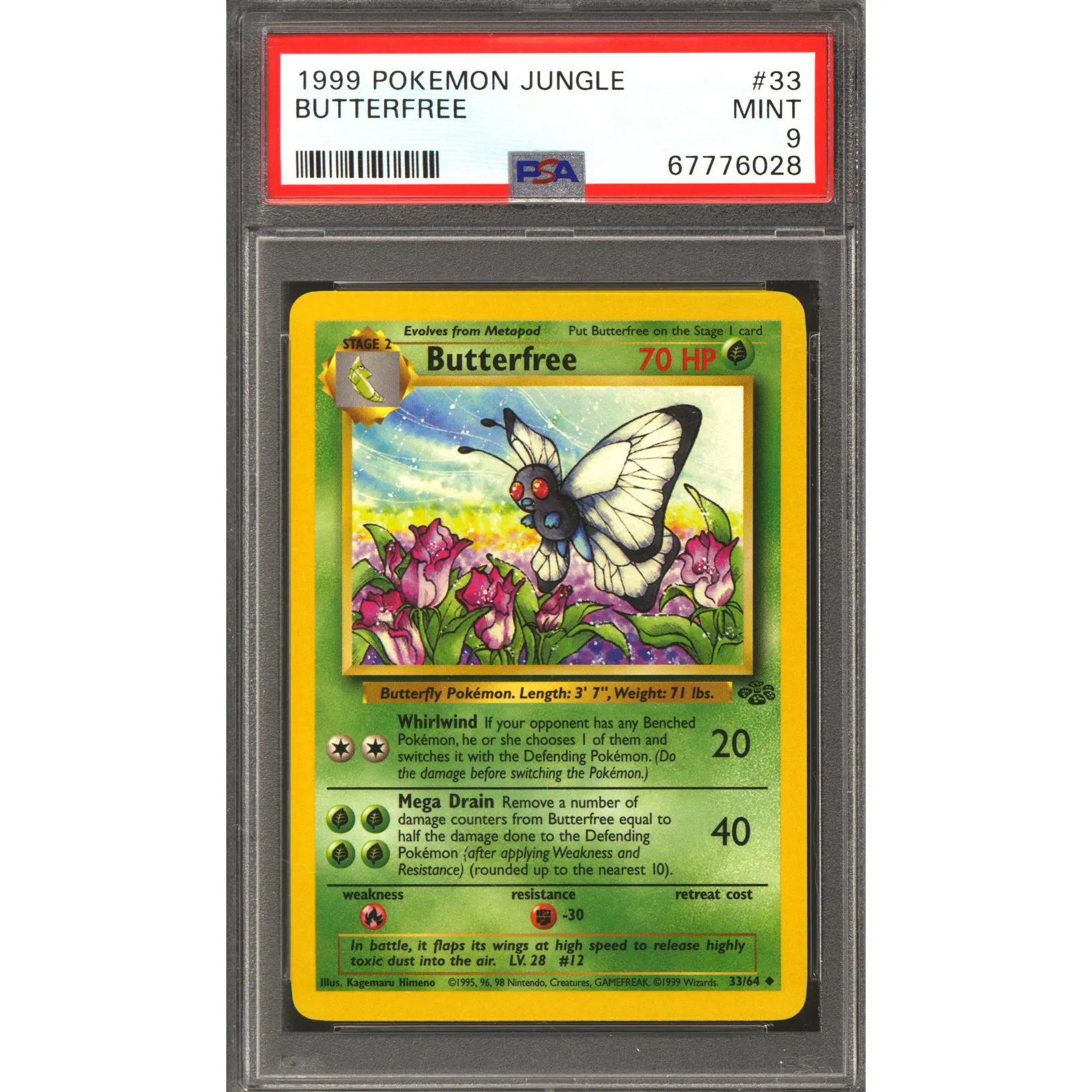 1999 butterfree pokemon card - 012/165 - Pokemon 151 - Reverse Foil Grass Grass 1999 Pokemon Jungle Butterfree #33