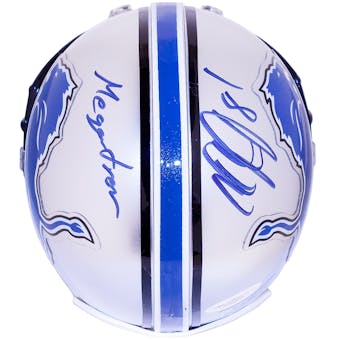 Calvin Johnson Autographed w/"Megatron" Inscription Detroit Lions Mini Helmet (JSA)