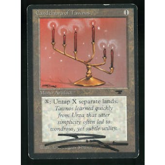 Magic the Gathering Antiquities Single Candelabra of Tawnos ARTIST SIGNED - MODERATE PLAY (MP)