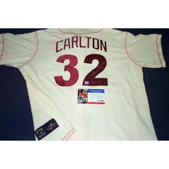 Steve Carlton Autographed Phillies Throwback Jersey (PSA/DNA COA)