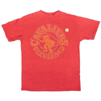 Cleveland Cavaliers Junk Food Heather Red Vintage Logo Tee Shirt (Adult L)