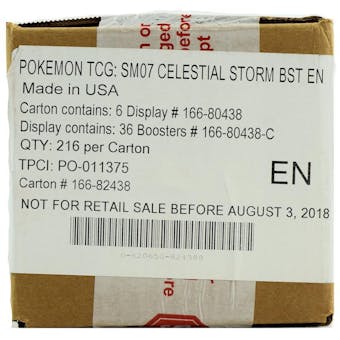 Pokemon Sun & Moon: Celestial Storm Booster 6-Box Case