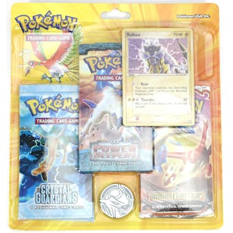 Pokemon EX Series 3-Pack Blister - Crystal Guardians Power Keepers and Dragon Frontiers Boosters with Raikou