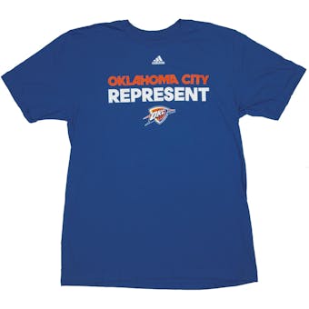 Oklahoma City Thunder Adidas Blue The Go To Tee Shirt (Adult S)