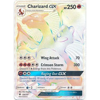 Pokemon Burning Shadows Single Charizard GX Secret Rare 150/147 - SLIGHT PLAY