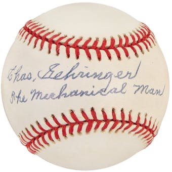 Charlie Gehringer Autographed Official MLB Baseball w/"The Mechanical Man" Insc. (PSA)