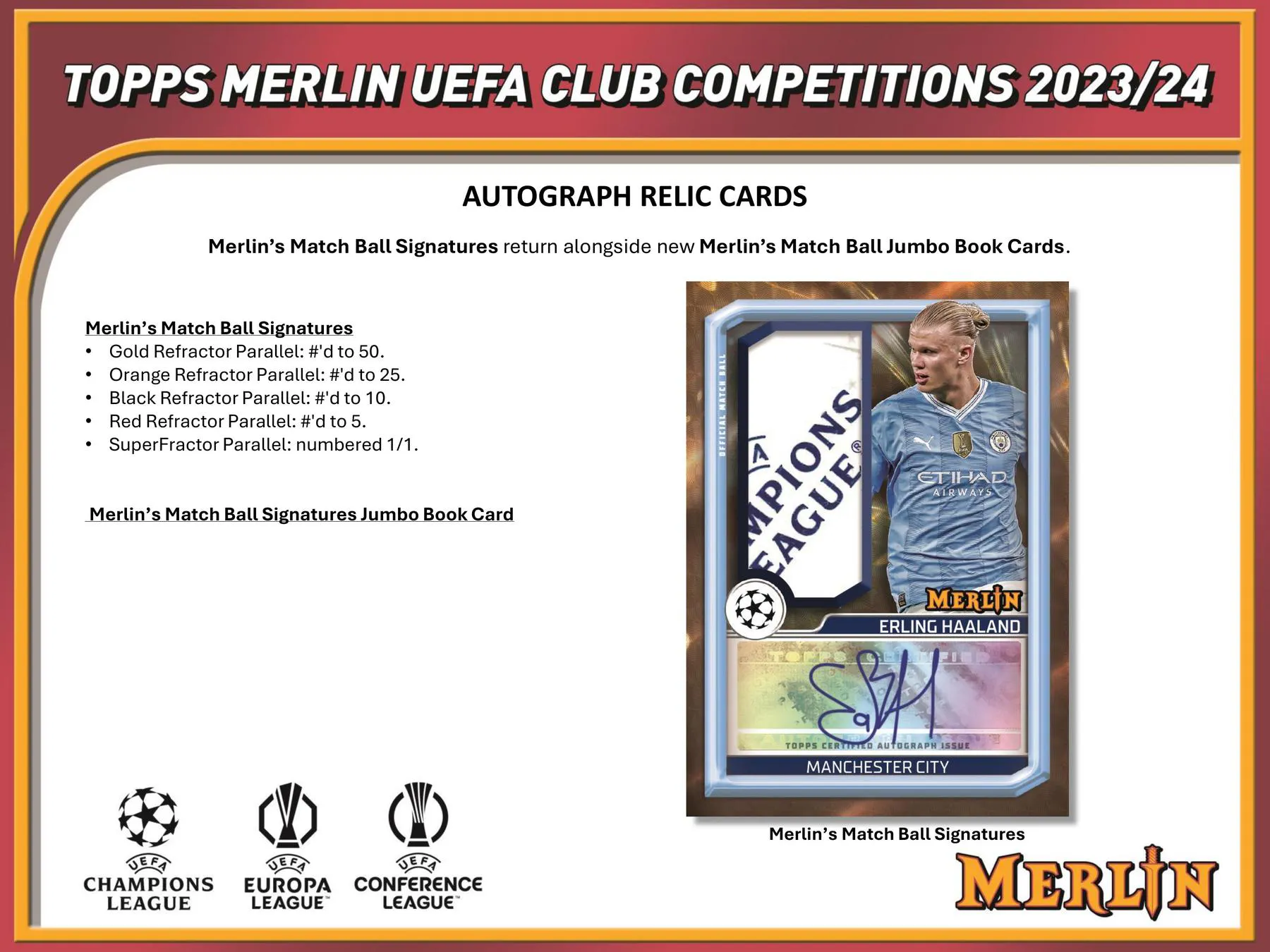 2023/24 Topps Chrome Merlin UEFA Club Competitions Soccer Hobby Box ...