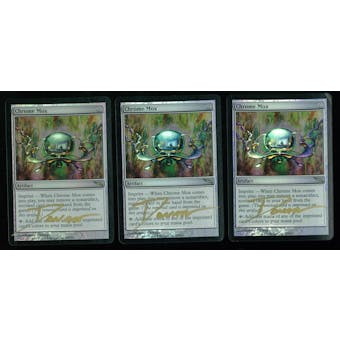 Magic the Gathering Mirrodin 3x LOT Chrome Mox FOIL Artist Signed - MODERATE PLAY (MP)
