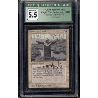 Magic the Gathering Alpha Consecrate Land Artist Signed CGC 5.5