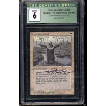 Magic the Gathering Alpha Consecrate Land Artist Signed CGC 6