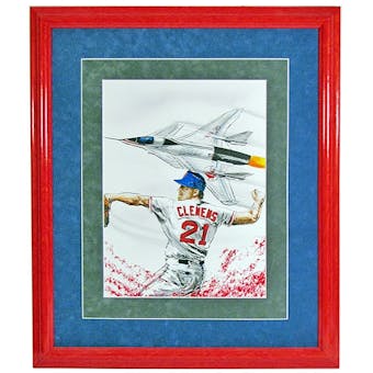 Roger Clemens Boston Red Sox Framed Gary Longordo Painting